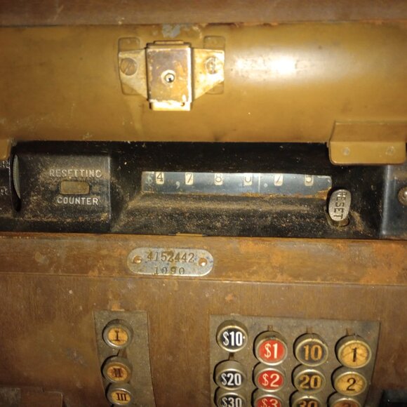 Antique National Cash Register Co. Cash Register Functional - Picture 4 of 6